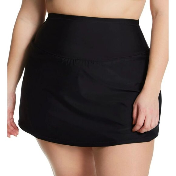 Raisins Curve Black Tummy Thinner Thigh Minimizer Swim Skirt Built in Brief 22W - Picture 1 of 6